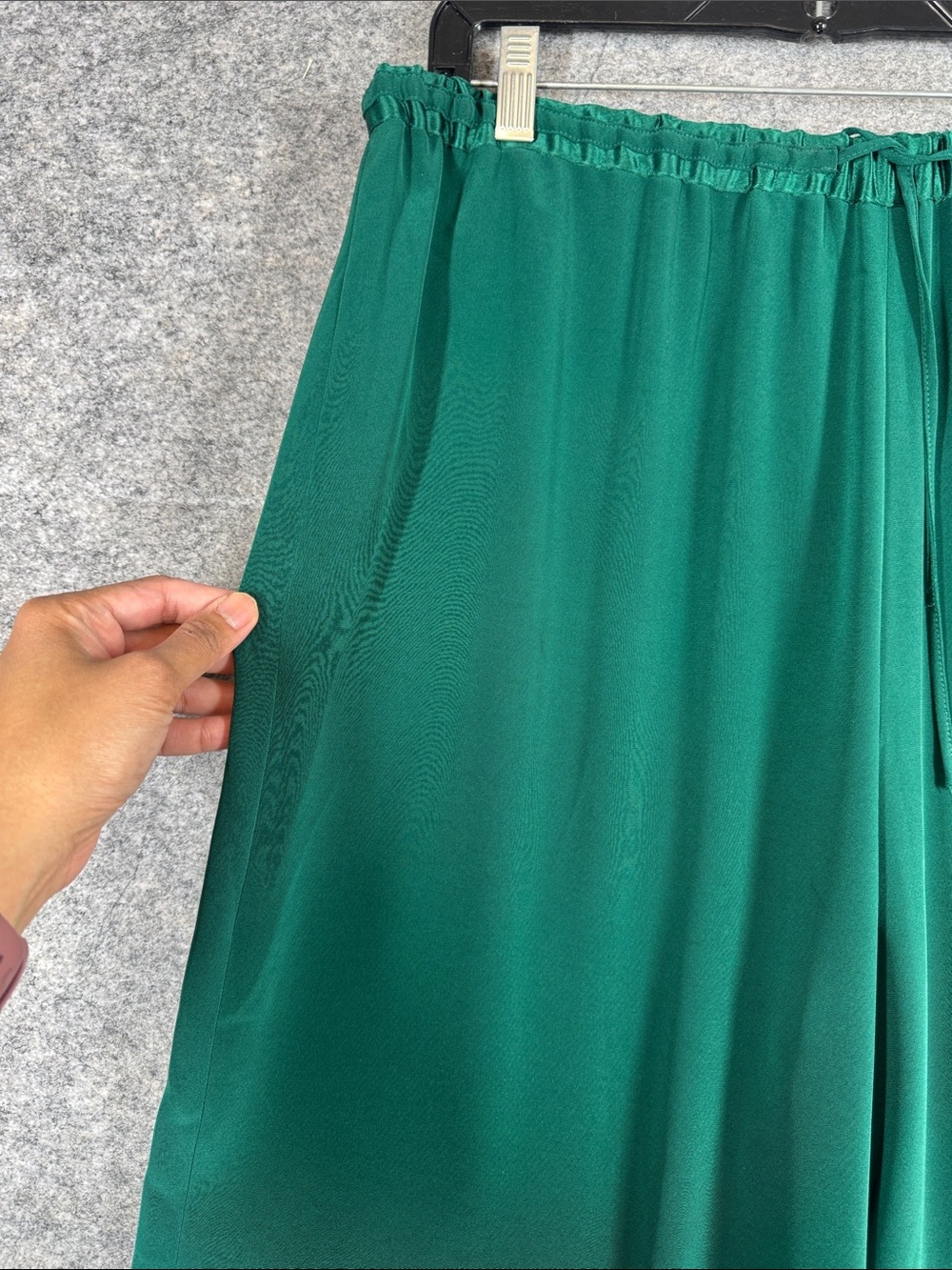 Windsmoor Wide Leg Drawstring Pants Emerald Green Size 16 Minimalist Chic Luxe - Picture 8 of 13